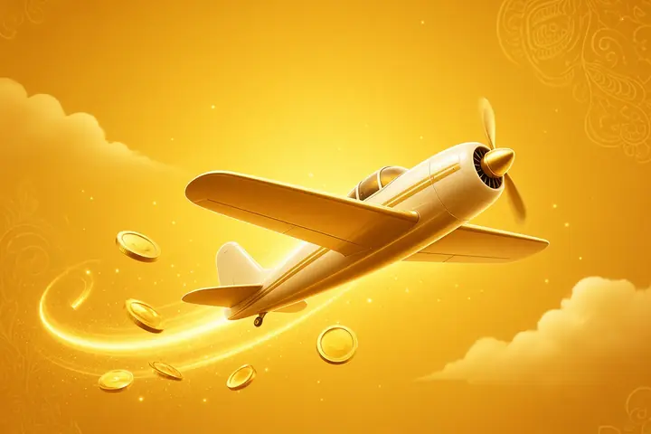 CroreBet Aviator game with a cream plane and a gold flight arc