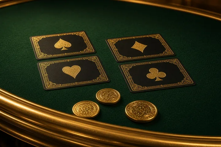 CroreBet Baccarat with two face-up hands on green felt and a gold rail