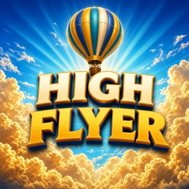 High Flyer, a striped balloon floating above a band of cloud