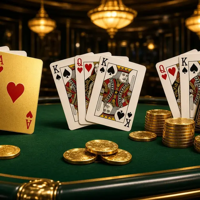 Infinite Blackjack, several card fans across a green table