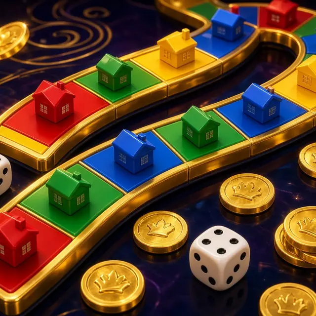 Monopoly Live, a loop of coloured squares and tiny houses
