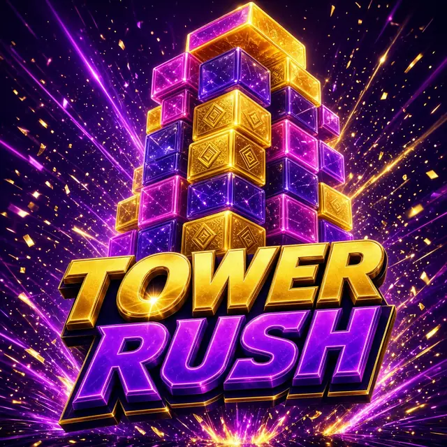 Tower Rush, a narrowing stack of coloured blocks