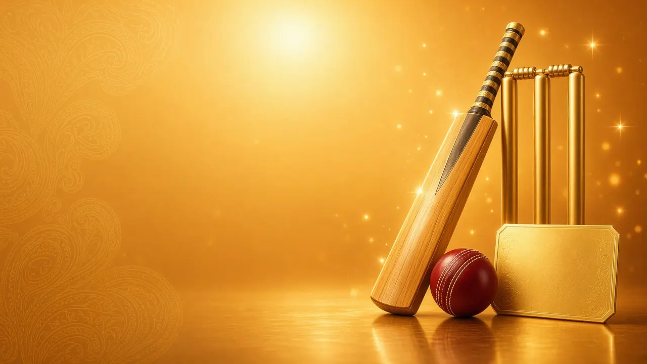 CroreBet India blog image of a bat, a red ball and a blank gold slip for a note on odds