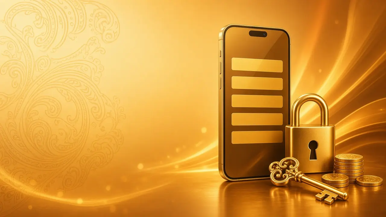 CroreBet India registration with a phone sign-up form, a gold padlock, a key and coins