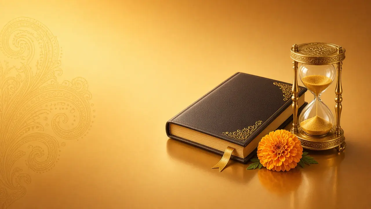 CroreBet India blog image of a closed notebook, an hourglass and a marigold for a note on session limits