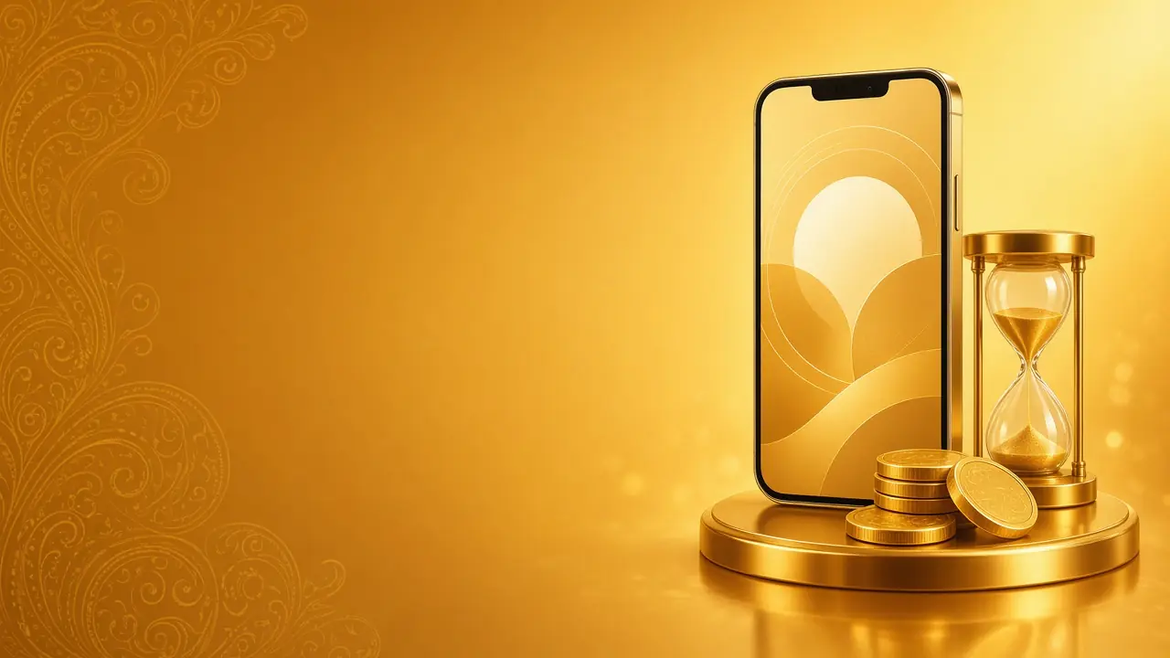 CroreBet India blog image of a phone, a gold hourglass and coins for a note on UPI deposits